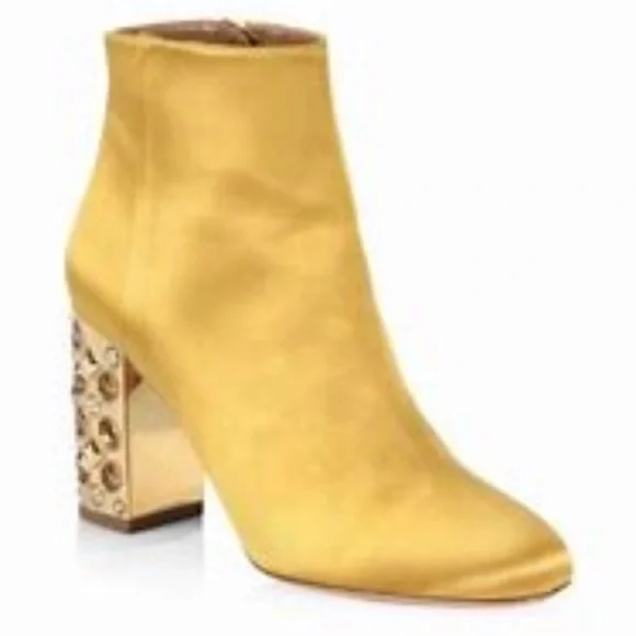 Aquazzura gold satin booties, size 36, new - Picture 7 of 7
